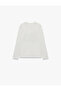Crew Neck Long Sleeve Cotton Printed T-Shirt - 2
