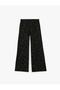 Regular Waist Patterned Tweed Textured Straight Wide-Leg Trousers