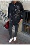 Women's Front Beaded Embroidered Denim Oversize Shirt - 5