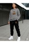 Winter Sweat Combination Women's Tracksuit Set Leopard Cherry Detailed Comfortable and Stylish Combination Gold Cherry