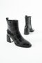 Rosalina Women's Genuine Leather Black Thick Heeled Boots