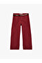 Cotton Wide Leg Belted Crop Pants - Wide Leg Jeans