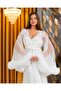 Special Design Long Satin Nightgown and Dressing Gown Set with Tulle Details (Boxed) - 2