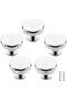 4 Pcs Polished Chrome Cabinet Knobs, Round Kitchen Cabinet Door Knobs, Drawer Knobs, Round Drawer Ha - 5