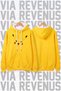 Pikachu Printed Unisex Wide Fit Yellow Hoodie Sweatshirt - 3 Thread Fleece Hood Lining with Drawstring Detail