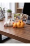 2-Piece Orange - White Hand-Painted Cat Figurine Photo and Note Holder Desktop Decorative Stand Gift for Cat Lovers - 2