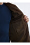 Regular Fit Shirt Collar Men's Suede Coat - 3
