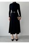 Women's High Neck Belted Long Knit Dress - 5