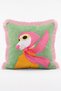 Cute Dog Figured Tufted Throw Pillow Cover with Glasses and Pink Scarf