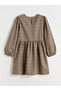 Zero Roba Collar Checkered Embroidered Girl's Dress from Uzg Store for Style Enthusiasts - 2