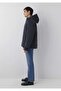 M0110833 Embroidery Logo Hooded Inflatable Coat Men's Coat Dark Blue - 6