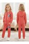 Girls' Printed Hooded Zippered 2-Piece Cotton Set Sweatshirt & Sweatpants Suitable for Kindergarten Nursery - 5