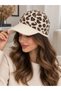 Women's Leopard Patterned Plush Hat – Winter Warm Soft Textured Sports Hat - 5