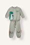 100% Cotton Crocodile Printed and Appliqué Detailed 2-Piece Set for Baby Boy I3754A526Wn