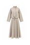 Drawstring Jacket and Skirt Set Stone