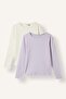 Crew Neck Slim Fit Ribbed 2-Piece Long Sleeve Basic T-Shirt Girls I8710A826Au