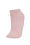 Women's Silvery 7-Piece Cotton Booties Socks C6415Axns - 5