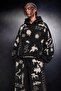 Men's Black S Graffiti Oversize Hoodie - 2