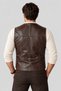 Rodeo Genuine Leather Men's Brown Vest with Punto Stitching - 2