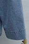 Buttoned Belted Wide-Legged Trousers Denim Kimono Set - Ice Blue - 8