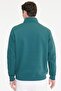 Men's Dark Green Standard Fit Regular Cut Fleece Inside Bato Collar Cotton Sweatshirt - 5