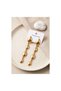 316L Steel Gold Color Leaf Motif Long Design Earrings Tj-Bkp12050 - 4