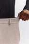 Men's Beige Classic Waist Side Elasticized Armur Patterned Relaxed Fit Trousers A62Y3013 - 3