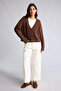 Regular Fit V-Neck Basic Plain Button Closure Knitwear Cardigan U2052Az26Wn - 2
