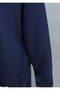 Round Neck Oversize Lycra Combed Cotton Suit with Long Pants and Pockets on the Back - Dark Blue - 5