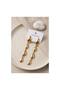 316L Steel Gold Color Leaf Motif Long Design Earrings Tj-Bkp12050