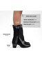 Women's Black Cowboy Tropu Boots 5 cm Heel Height from Heel 30 cm Width 34 Cm-Black - 3