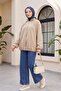 Parachute Jacket with Stand-Up Collar, Elastic Sleeves, Double Zippered Pockets, and Lining - Beige - 6