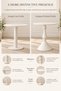 Ivory white classic round sculpted side table, sofa corner table, coffee corner table, 40*58 cm - 6