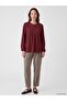 Crew Neck Embroidered Gathered Blouse (W6) - 2