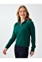 Dark Green Polo Collar Basic Knit Sweater - 5