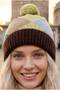 Women's Pompom Folded Patterned Knitwear Winter Beanie - 7