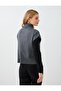 Anthracite High Collar Straight Cut Wool Blend Knitwear Vest - 6