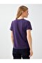 Purple Round Neck Short Sleeve Modal T-Shirt - 5