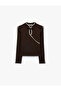 Slim Fit Ribbed Frog Closure Buttoned Mandarin Collar Long Sleeve T-Shirt