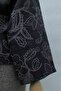 Shirt Collar Mixed Patterned Buttoned Front Quilted Jacket - Dark Navy Blue - 7