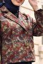 Shirt Collar Mixed Patterned Buttoned Front Quilted Jacket -Khaki - 3