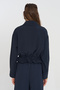Women's Drawstring Waist Double Pocket Flowy Solid Color Jacket - 6