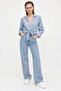 Stylish Double-Breasted Collar Tie-Up Women's Shirt - 3