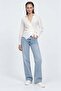Stylish Double-Breasted Collar Tie-Up Women's Shirt - 3