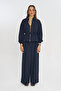 Women's Zippered, Laced Waist, Flowy Solid Color Jacket