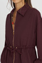 Women's Zippered, Laced Waist, Flowy Solid Color Jacket - 4