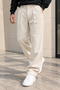 Men's Washed Corduroy Loose-Fit Trousers - Ecru