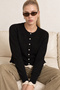 Lace Detailed Seasonal Knitwear Cardigan Lki̇0059 Black - 2