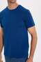 Men's Slim Fit Cotton Soft Texture Lycra Flexible Fabric Navy Blue Crew Neck T-Shirt - 3