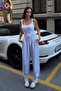 Women's Gray Soft Textured Stopered Barrel Jogger Sweatpants